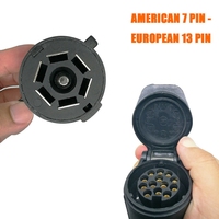 Convertisseur de feux de remorque SUKIOTO USA vers Europe, prise plate 7 voies (véhicule américain) vers prise ronde 13 broches (remorque européenne)