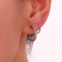 Boucles d'oreilles créoles torsadées en spirale en acier inoxydable plaqué or 18 carats, personnalisées, résistantes à la décoloration, pour femmes, vente en gros