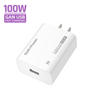 Chargeur mural USB-A rapide 100W QC3.0 avec protection OTP/OVP, adaptateur de voyage haute puissance pour ordinateurs portables et téléphones, prise EU/US