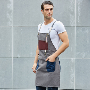 Tùy Chỉnh In Retro Sáp Dầu Vải Biểu Tượng Barista Làm Vườn Nướng Thanh Nghệ Thuật Sinh Viên Bib Tay Tạp Dề Cho Làm Sạch Làm Sạch Làm Của Bông - Product Image 1