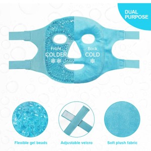 Mascarilla Facial de <span class=keywords><strong>Gel</strong></span> Refrigerante Congelable, Ajuste Flexible al Contorno Facial, Reduce la Fatiga de la Piel, Herramienta Diaria para la Relajación Cutánea en el Hogar - Product Image 1