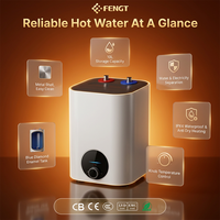Chauffe-eau électrique mural FengT certifié LVD, capacité 10L, 2000W, classe énergétique A, pour usage domestique