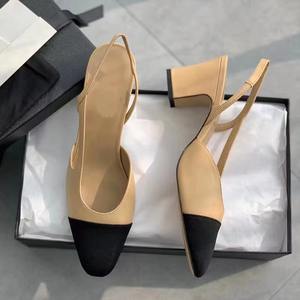 Drioshipping, sandalias de diseñador de verano de lujo para mujer, marcas famosas, zapatos de punta estrecha con forro de cuero genuino, tacones gruesos - Product Image 3