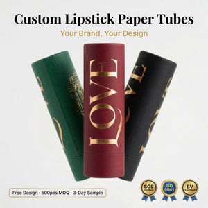 Emballage en gros personnalisé avec logo pour tubes cylindriques en papier kraft et carton pour bougies, cosmétiques, rouges à lèvres et baumes à lèvres - Product Image 1