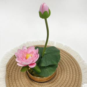 2025 kapalı ev kullanımı LED <span class=keywords><strong>Lotus</strong></span> ışıkları yeşil yapraklar plastik pembe çiçekler dekor için, şarj edilebilir modeli, dokunmatik anahtarı - Product Image 4