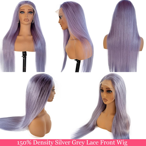 Pelucas Frontales de Encaje de Color Morado Claro Transparente HD de 13x6, Cabello Humano Pre-Encolado, Sin Nudos Decolorados, Completamente Lisas - Product Image 4