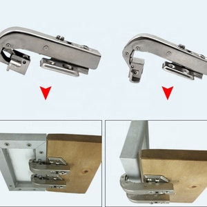 Bisagra de amortiguación de 180 grados para puerta plana con marco de aluminio, bisagra de 90 grados para gabinete de esquina, para muebles de cocina, sala de estar y hotel de vidrio - Product Image 6