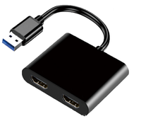 Adaptor USB 3.0 ke Dual HDMI 1080P 60Hz, Splitter Extender Converter, Layar Ganda, Tampilan Cermin untuk Laptop Windows Mac