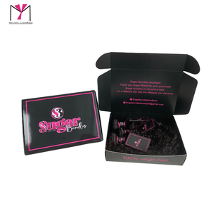 MUYANG Customized Logo Matte <b>Black</b> Wig <b>Box</b> With Gold Foil Paper Wig Gift Paper <b>Box</b> - Product Image 4