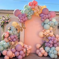 Kit d'arche de ballons macaron personnalisé rose bleu jaune violet or pour anniversaire, fête prénatale