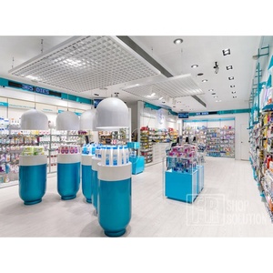 OEM al por menor de <span class=keywords><strong>la</strong></span> fábrica de madera moderna farmacia estante de exhibición para Interior de <span class=keywords><strong>la</strong></span> tienda contador diseño - Product Image 5
