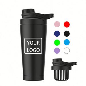 Custom logo 24 oz Insulated Metal <b>Shakers</b> <b>Bottles</b> Cup for Protein Mixes and Pre Workout Leak Proof Stainless Steel <b>Shaker</b> <b>Bottle</b> - Product Image 1