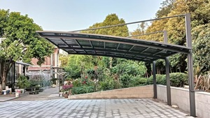 Abri d'auto en aluminium durable Tente de garage de stationnement pliable simple Pare-soleil en bois traité sous pression pour abri de voiture Auvent de stationnement - Product Image 2