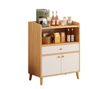 Mobiletto da Cucina Minimalista in Legno Massello con 3 Cassetti, Finitura Liscia, per Stoccaggio Interno Domestico - Product Image 6