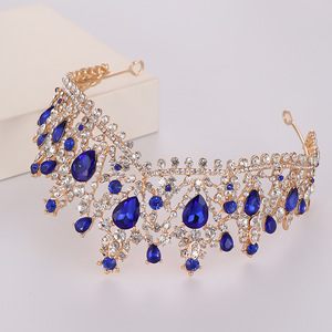 NianCan Corona de cristal para <span class=keywords><strong>mujer</strong></span>, la más vendida, pasador de pelo grande, estilo barroco, para novias, sesión de fotografía - Product Image 2