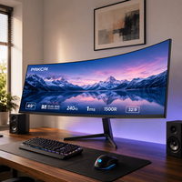 Moniteur PC incurvé 49 pouces personnalisable par le fabricant, 240 Hz, 1 ms, IPS, 5K DQHD, moniteur PC LED 49 pouces 5K pour poste de travail de bureau