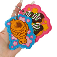 Heetverkopende op maat gemaakte geborduurde karabijnhaak sleutelhanger groothandel goedkope prijs Anime Fries logo hond fruit promotiegeschenken sleutelring