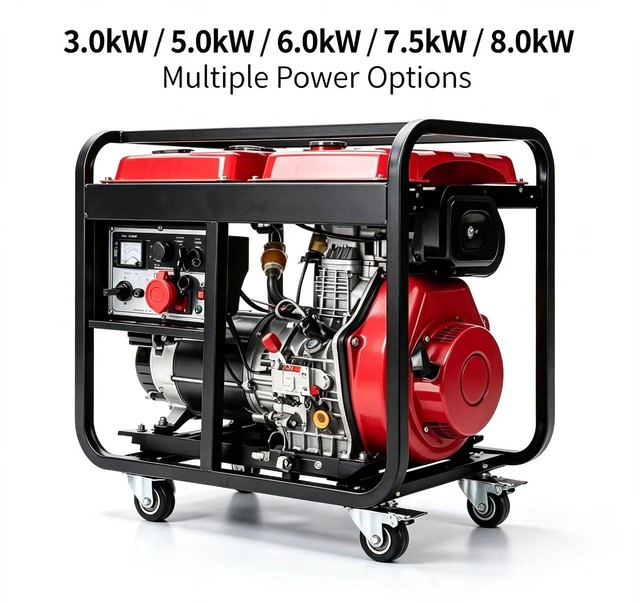 Heavy Duty 4-Stroke Gasoline Generator Set 5000W-9500W Portable Power Supply with 2-Year Warranty for Hotel & Building Site Use