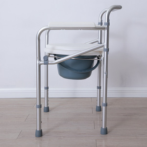 Aluminum Alloy Commode Chair Standard Size <b>Folding</b> <b>Stool</b> For Elderly Disabled Home Bathroom Use - Product Image 3