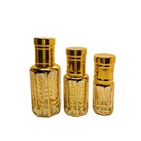 Huile d'oud fantaisie estampage d'or arabe 3ml 6ml 12ml bouteille d'huile essentielle avec 12 pièces/boîte