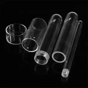 Custom 1 End Closed Screw Thread Quartz Glass Test Tube