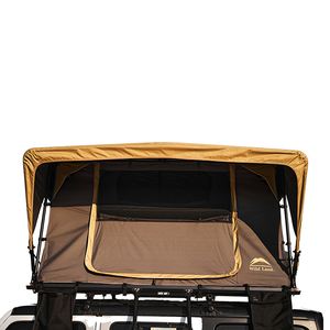 Tente de toit rigide à toit souple pour 4 personnes, en aluminium, vente en gros, camping en plein air pour SUV, voiture, camion, vente chaude, dorée - Product Image 3