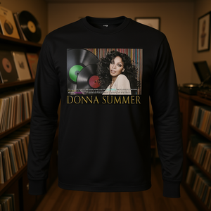 Donna Summer Camiseta de manga larga con diseño de vinilo musical, ropa unisex para adultos - Product Image 3