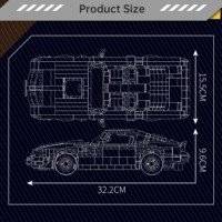 1557 pièces de blocs de construction en plastique Supercar, kit de modèle de voiture de sport statique, jouet DIY, cadeau de collection pour adolescents et adultes