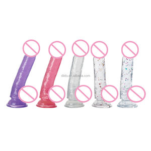 Consolador con diseño de gelatina de succión súper fuerte con brillo de lentejuelas, juguete realista suave para mujeres/hombres/masturbación femenina <span class=keywords><strong>Gay</strong></span> - Product Image 1