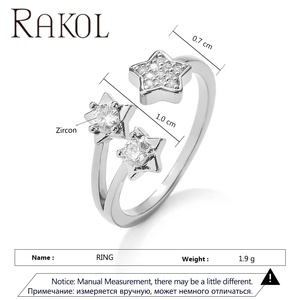 Rakol RP5330 Pearlescent Moon ดาวเทียมขนาดใหญ่คริสตัลเพทายเต็มรูปแบบเพชรธรรมชาติทองแหวนเปิดเครื่องประดับ2023 - Product Image 2