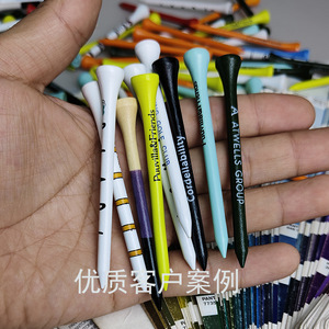 Logotipo personalizado de madera blanca Golf Tee Ball Holder Durable 54/70/83mm Ball Nail Ladder Material plástico con logotipo imprimible - Product Image 5