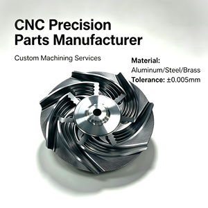 Roue centrifuge usinée sur commande CNC 5 axes, composant de dynamique des fluides usiné, aubes courbées vers l'arrière, rainures spirales intégrées - Product Image 1