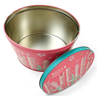 Boîte en métal ovale personnalisée de qualité alimentaire pour biscuits, rouleaux d'œufs, snacks, pâtisseries de fêtes, rangement de cadeaux - Prix de gros