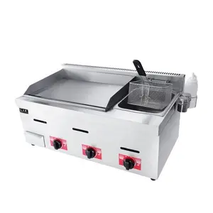 Tischplatte Gas grill maschine mit Gas fritte use zwei in einer Kombination, Grill maschine, Grill maschine