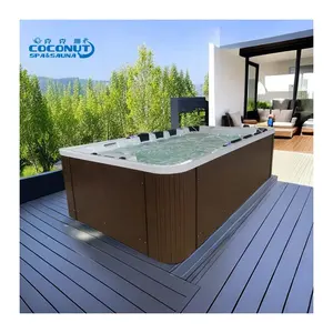 Kokosnoot 10-Persoons Hot Tub Spa Buiten Bad Voor Massage En Therapie Slimme Whirlpool Boiler Tuin Outdoor Spa