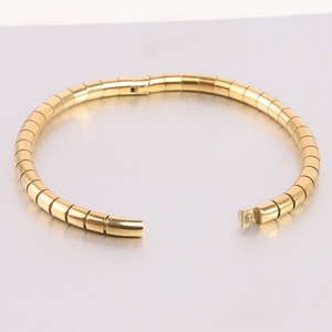 Bracelet articulé serpent en acier inoxydable 5 mm, tête ovale, bijoux de mode unisexe, cadeau disponible en or rose et couleur acier doré - Product Image 4