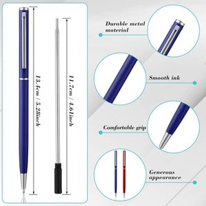 Custom Logo Promotion <b>Gold</b> Slim Ballpoint <b>Pens</b> Black Ink Medium Point(1 Mm), Nice Gift for Wedding Business Office Guest - Product Image 2