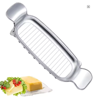Coupe-fromage et trancheuse à beurre multifonctionnel en acier inoxydable pour le contrôle des portions, outil de cuisine, coupe-œufs