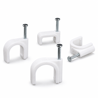 Clips de câblage en gros directement de l'usine, clips ronds en plastique blanc à clouer pour gestion de câbles 4mm 7mm 10mm