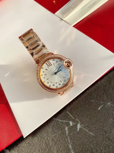 Reloj Mecánico Automático Elegante y a la Moda con Esfera Radial Grabada en Madreperla y Bisel con Diamantes - Product Image 2