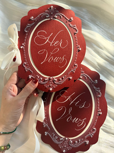Ensemble <span class=keywords><strong>de</strong></span> carnet <span class=keywords><strong>de</strong></span> vœux <span class=keywords><strong>de</strong></span> mariage personnalisé, minimaliste, avec découpe ovale, cadre argenté vintage, pour <span class=keywords><strong>les</strong></span> vœux <span class=keywords><strong>de</strong></span> lui et <span class=keywords><strong>de</strong></span> elle - Product Image 2
