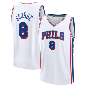 2025/26 Philadelphia Fast Break-Speler Jersey 77 # Edgecombe 8 # George 3 # Iverson Borduurwerk Gestikt Amerikaans Basketbalshirt - Product Image 5