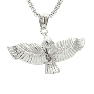 Collier avec pendentif aigle en argent tibétain, bijoux de mode unisexes, cadeau - Product Image 1