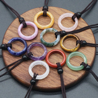 Cuentas de ágata hechas a mano serie de piedras preciosas collar cuerda piedra colgante cordón joyería collar (BN003)
