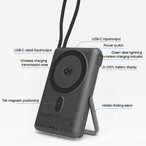 แบตเตอรี่สำรองแบบกึ่งโซลิดสเตต Qi 2.2 25W ความจุ 10000mAh แบบแม่เหล็<span class=keywords><strong>ก</strong></span>พกพา พร้อมสาย USB-C ชาร์จเร็<span class=keywords><strong>ว</strong></span>แบบไร้สาย แท่น<span class=keywords><strong>ว</strong></span>างโลหะ - Product Image 4