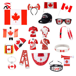 Wholesale Custom 2026 Football cup Canada Flag T-shirt Glasses Baseball Cap Bag for Fans gift