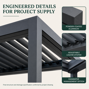 Pergola à toit réglable en aluminium sur mesure, fabricant OEM, vente en gros en Australie - Product Image 4