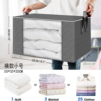Sac de rangement pour couette pliable en tissu non tissé durable, anti-poussière, à un seul niveau, 35L, lot de 5, pour armoire et organisateur de vêtements, 50x35x20CM