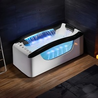 Baignoire de massage autoportante Aquaspring pour spa intérieur, en acrylique blanc, avec cascade, jacuzzi, bain à remous pour 1 à 2 personnes
