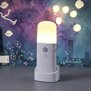 Modern Portable <b>USB</b> <b>Rechargeable</b> LED Night <b>Light</b> with Motion Sensor, Dimmable Warm White for Bedroom - Product Image 3